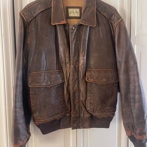 St John’s Distressed Brown bomber Jacket